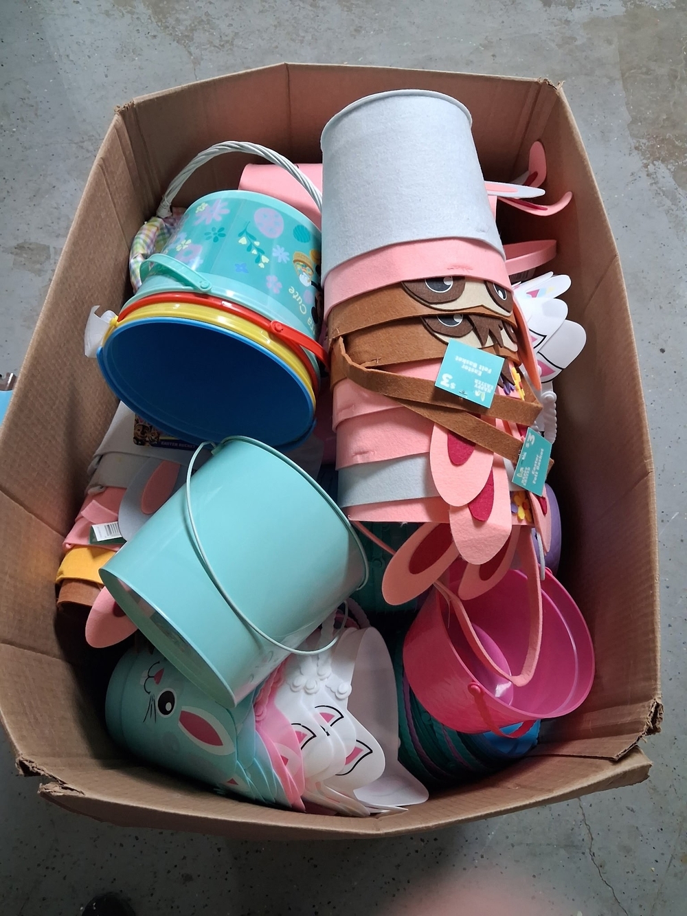 Kids Easter Bunny Bucket - Pink, Blue, Mint
